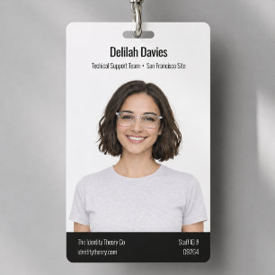 ID Badge 3x5 Photo Custom Employee Staff ID Card