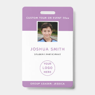 ID Badge Photo Template School Trip Music Tour