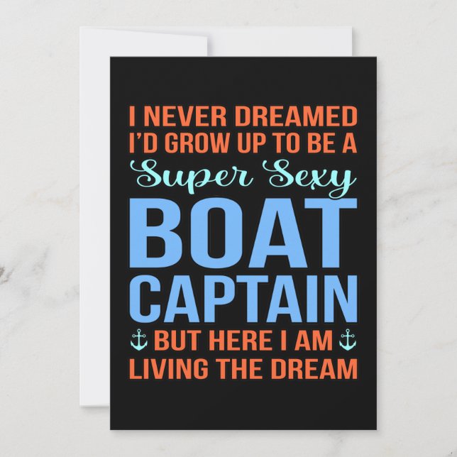 I'd Be A Boat Captain Boating Sailor Cruise Lover Thank You Card (Front)