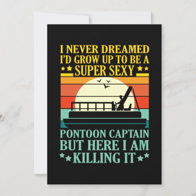 I'd Be A Boat Captain Boating Sailor Cruise Lover Thank You Card (Front)