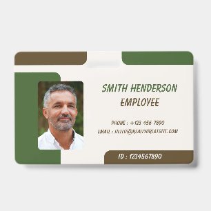 ID Card Badge   Minimal Business Employee Photo