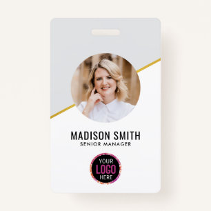 ID Card Badge   Minimal Business Employee Photo ID Badge