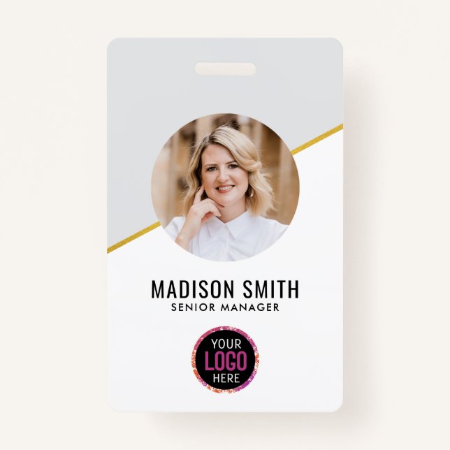 ID Card Badge | Minimal Business Employee Photo ID Badge (Front)