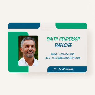 ID Card Badge Minimal Business Employee Photo ID Badge