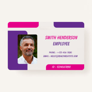 ID Card Badge Minimal Business Employee Photo ID Badge