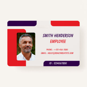 ID Card Badge Minimal Business Employee Photo ID Badge