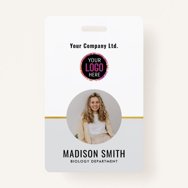 ID Card Badge | Minimal Business Employee Photo ID Badge (Front)