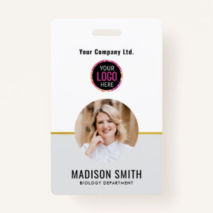 ID Card Badge Minimal Business Employee Photo ID Badge