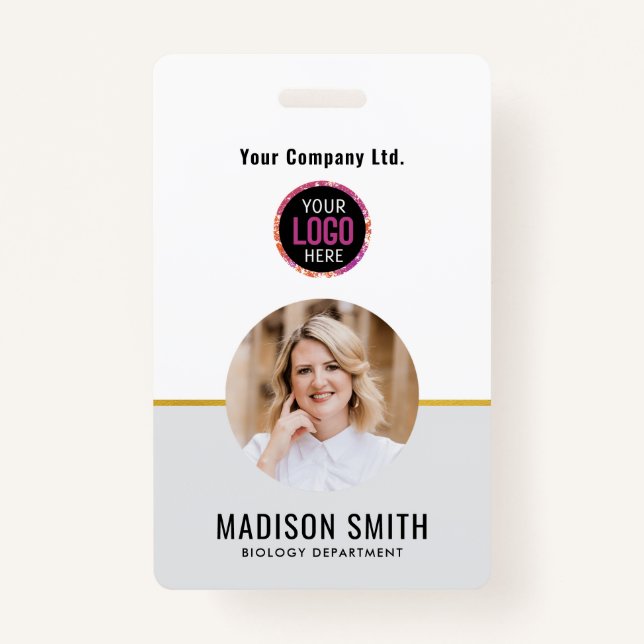 ID Card Badge | Minimal Business Employee Photo ID Badge (Front)