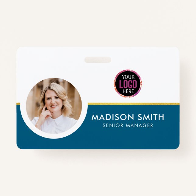 ID Card Badge Modern Business Staff Photo ID Badge (Front)