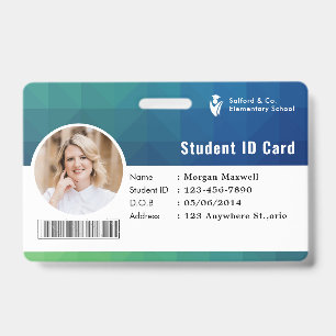 ID Card Badge Modern Business Student Photo