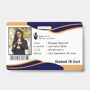 ID Card Badge Modern Business Student Photo