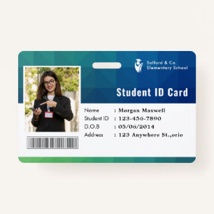 ID Card Badge Modern Business Student Photo ID Badge