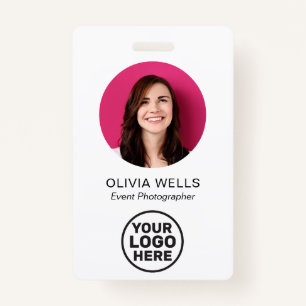 ID Card   Simple Modern  Photo Logo QR Badge ID Badge