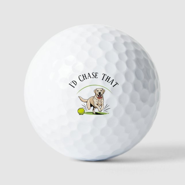 I'd Chase That" Labrador Retriever  Golf Balls (Front)