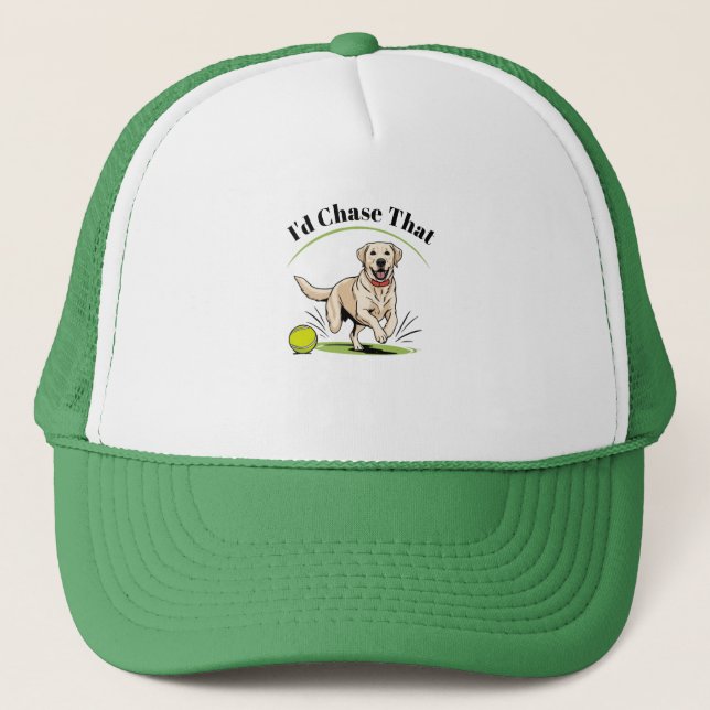 I'd Chase That" Labrador Retriever  Trucker Hat (Front)