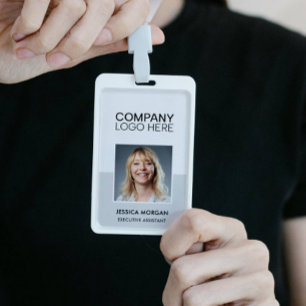 ID CORPORATE LOGO EMPLOYEE PHOTO SILVER ID BADGE