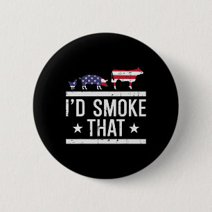 Id Grill That Chicken Pig Cow Us Flag Bbq Barbecue 6 Cm Round Badge