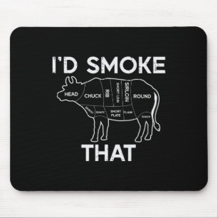 Id Grill That Cow Beef Meat Chart Bbq Barbecue Gri Mouse Mat