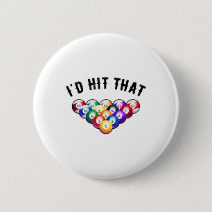 Id Hit That Billard Player Pool Billard Snooker Po 6 Cm Round Badge