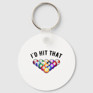 Id Hit That Billard Player Pool Billard Snooker Po Key Ring