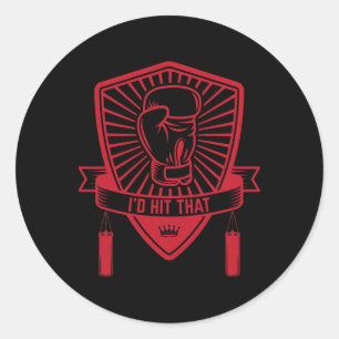 I'd Hit That - Boxing Glove Comt Sports Classic Round Sticker