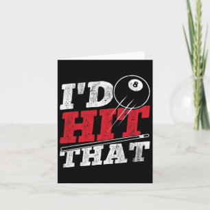 Id Hit That Cue Pool Billiards Card