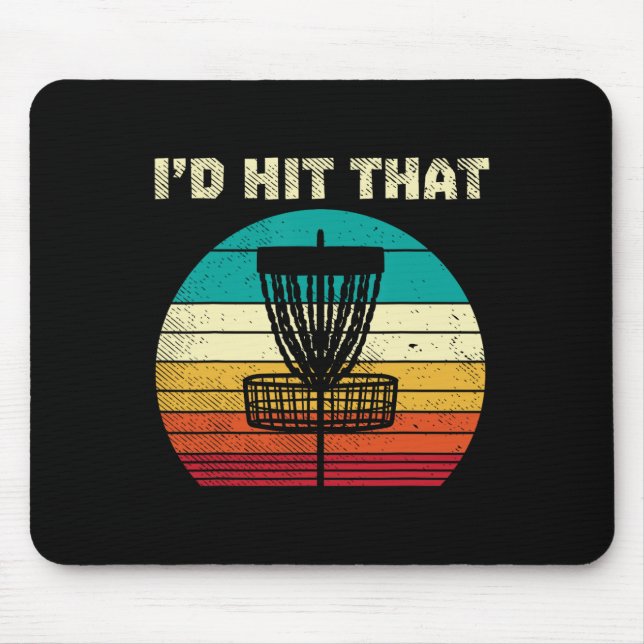 Id Hit That Disc Golf Sket Sunset Retro Golfing Go Mouse Mat (Front)