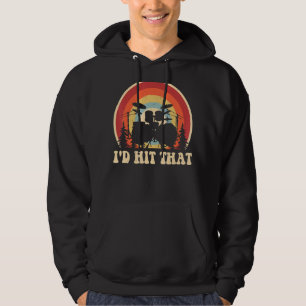 I'd Hit That Drummer Retro Vintage Drummer Son Dad Hoodie