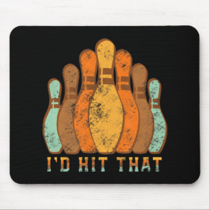 I'd Hit That Fun Bowling Vintage Bowler's Gift Mouse Mat