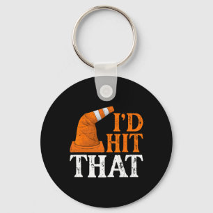 I'd Hit That Funny Halloween Costume Traffic Cone Key Ring