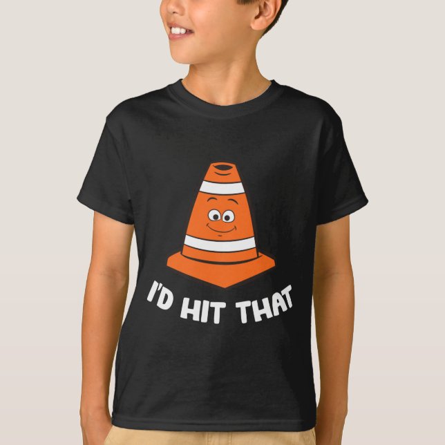 Id Hit That Funny Traffic Cone Performance T-Shirt (Front)