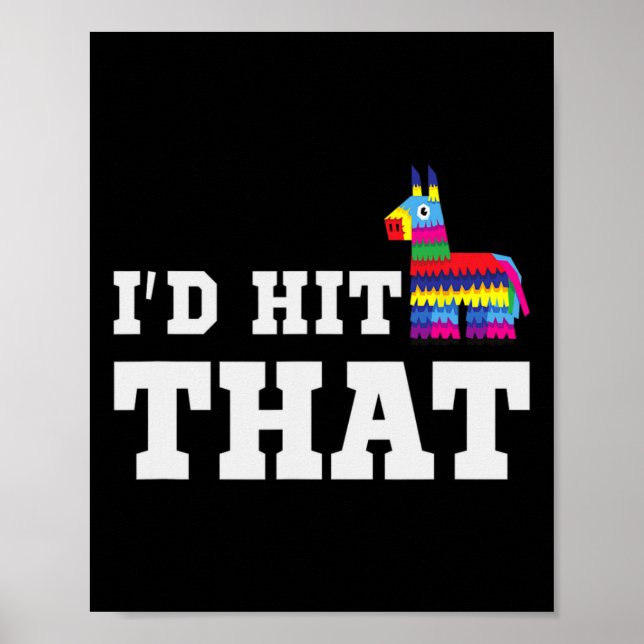 I'd Hit That Pinata Funny Cinco De Mayo Party Cost Poster (Front)