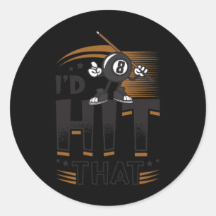 Id Hit That Pool Billiards Classic Round Sticker