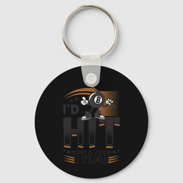 Id Hit That Pool Billiards  Key Ring (Front)