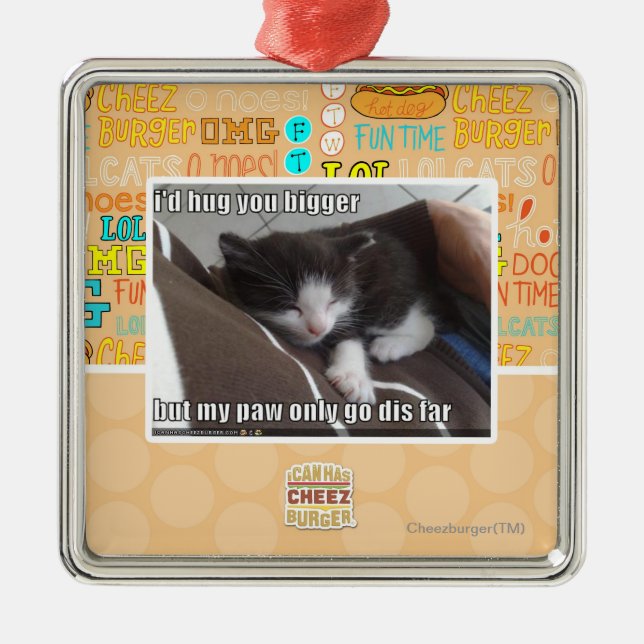 I'd hug you bigger metal tree decoration (Front)