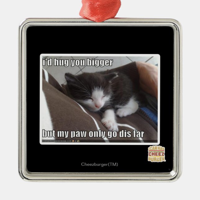 I'd hug you bigger metal tree decoration (Front)