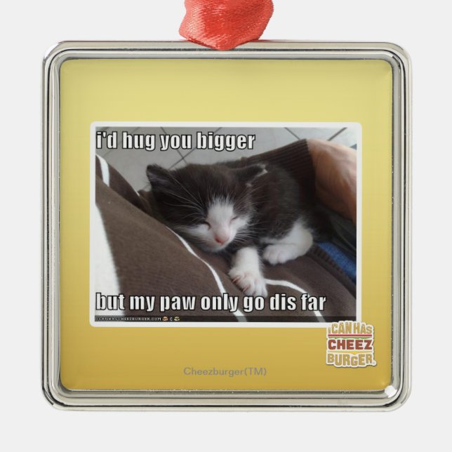 I'd hug you bigger metal tree decoration (Front)