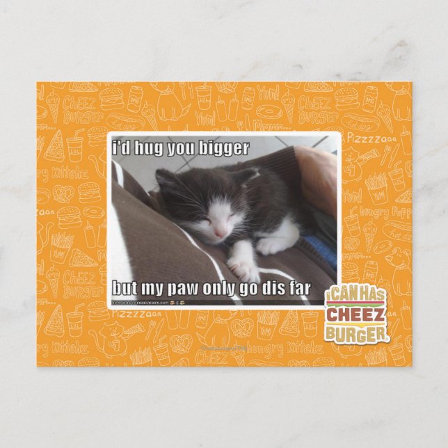 I'd hug you bigger postcard (Front)