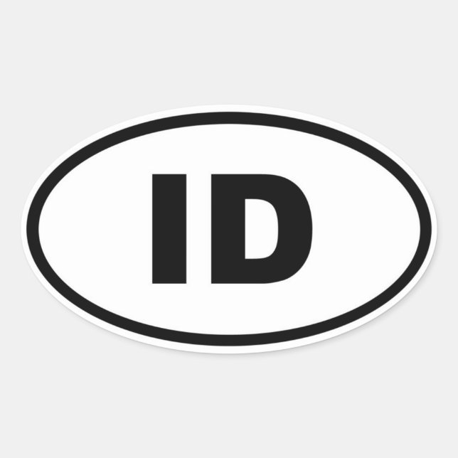 ID Idaho Oval Sticker (Front)