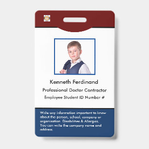 ID Identification Card Bar Code Photo Badge