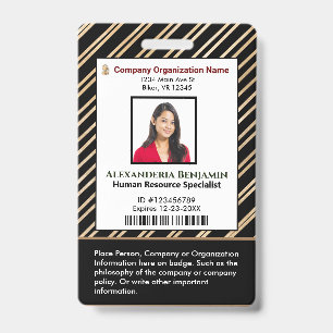 ID Identification Card Bar Code Photo Badge