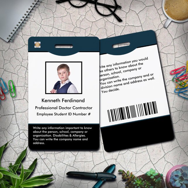 ID Identification Card Bar Code Photo Badge (ID Identification Card Bar Code Photo Badge is great for your employees and volunteers to use. )
