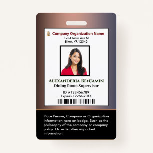ID Identification Card Bar Code Photo ID Badge