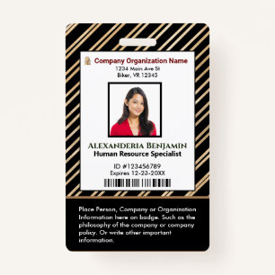 ID Identification Card Bar Code Photo ID Badge