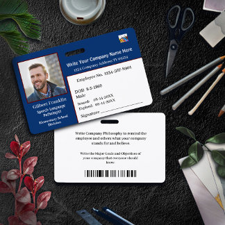 ID Identification Card Bar Code Photo ID Badge