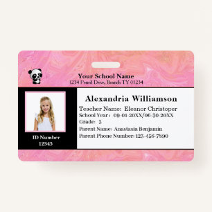 Id Identification Card Boy Girl Child Photo Custom ID Badge