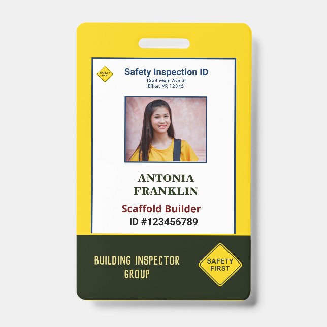 ID Identification Card Photo Employee Custom Badge (Front)