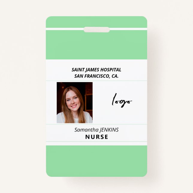 ID identification doctor nurse hospital employee ID Badge (Front)