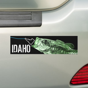 ID LARGEMOUTH BASS - HERE FISHY FISHY STKG IDAHO BUMPER STICKER